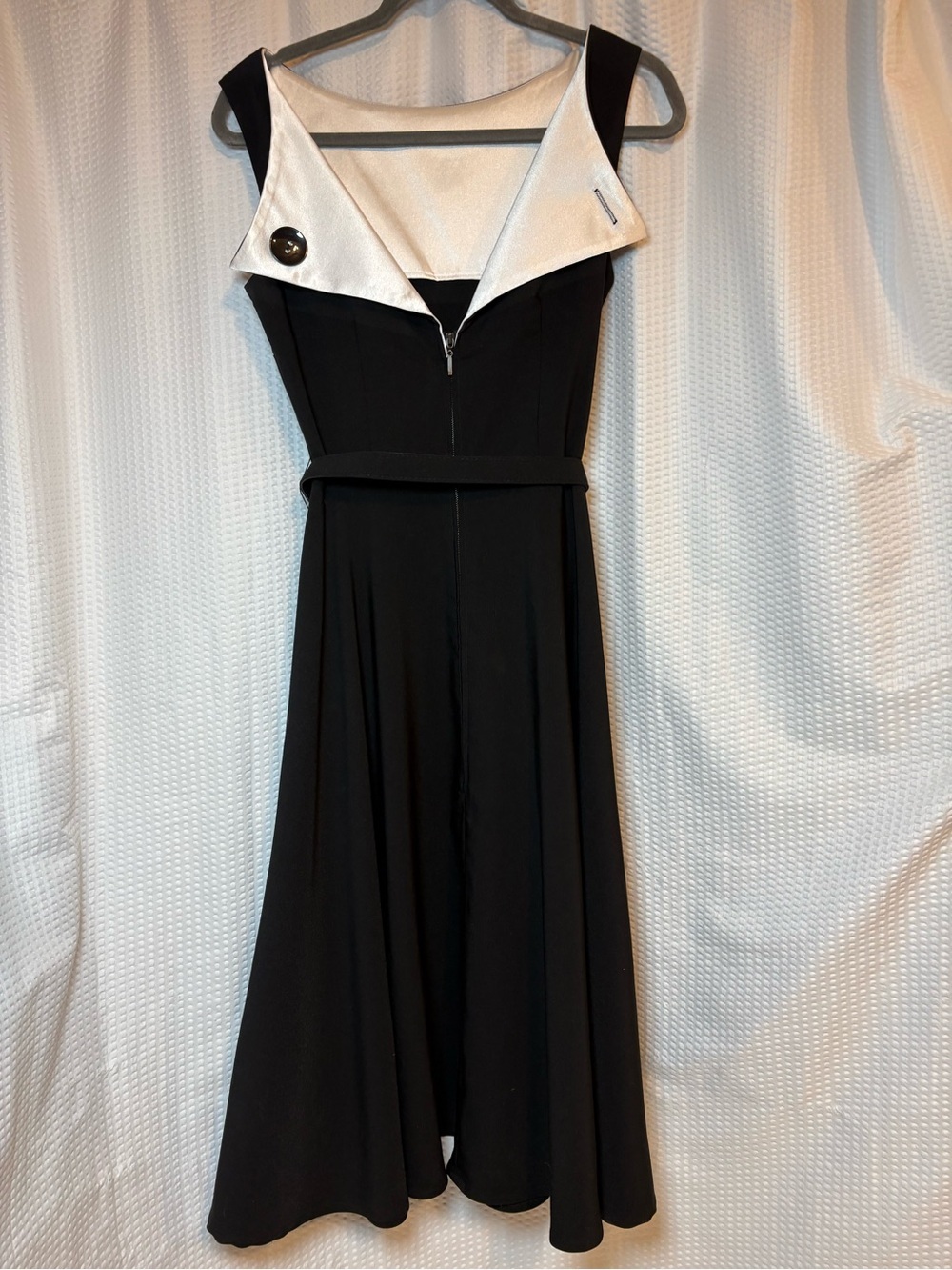 Bettie Page Jazmin Sleeveless Black & White Retro 1050’s Swing Dress Size L